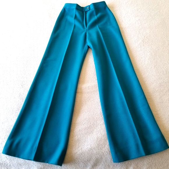 Kammgarn Trevira Pants - *RARE* 70s European Vintage Pleated Bell Bottoms